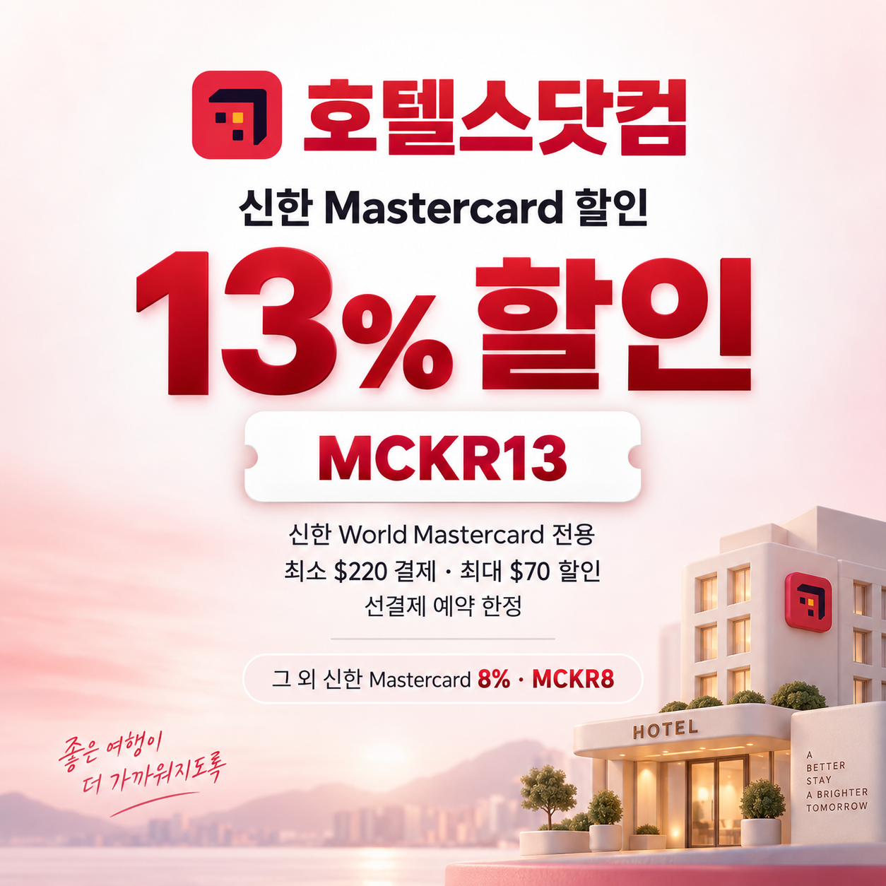 호텔스닷컴 신한 Mastercard 할인코드